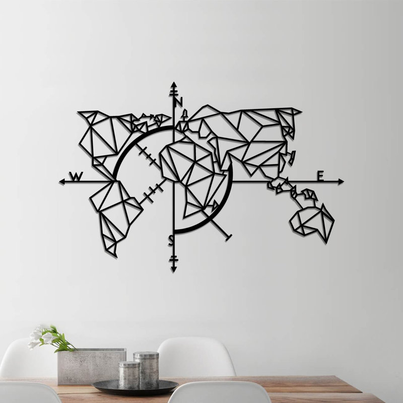 Abstract Wall Decor on Metal, Black