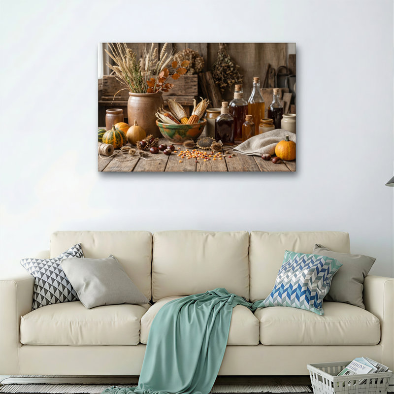 Ensemble de 1 tableau sur toile « Récolte d'automne », H 32 po x l 48 po, Wrapped Canvas