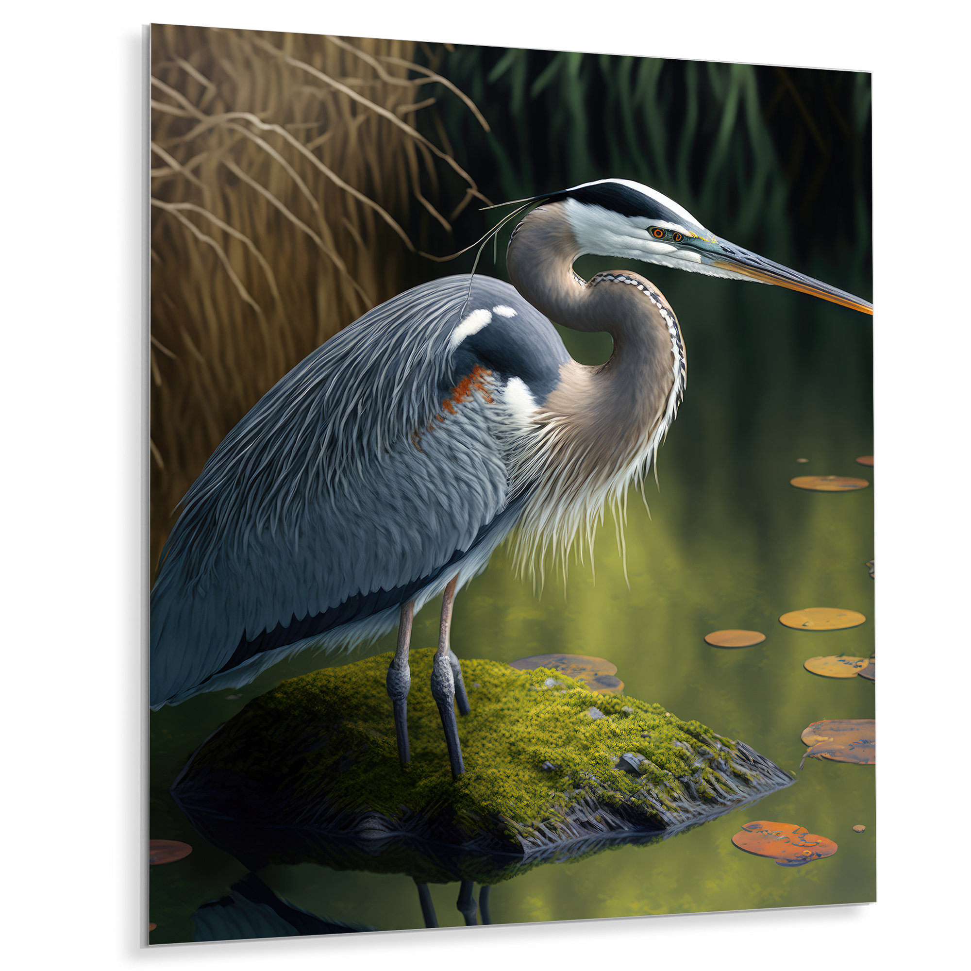 Beach Wall Art, Florida Heron Landscape Print