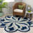 Novelty Albric Hand Tufted Wool/Cotton Floral Rug in Green/Navy-1459938669