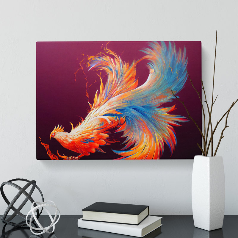 Phenomenal Phoenix Bird - Wrapped Canvas, 35cm H x 50cm W x 3cm D