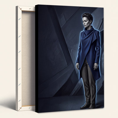 Art mural sur toile Futuristic Woman in Blue