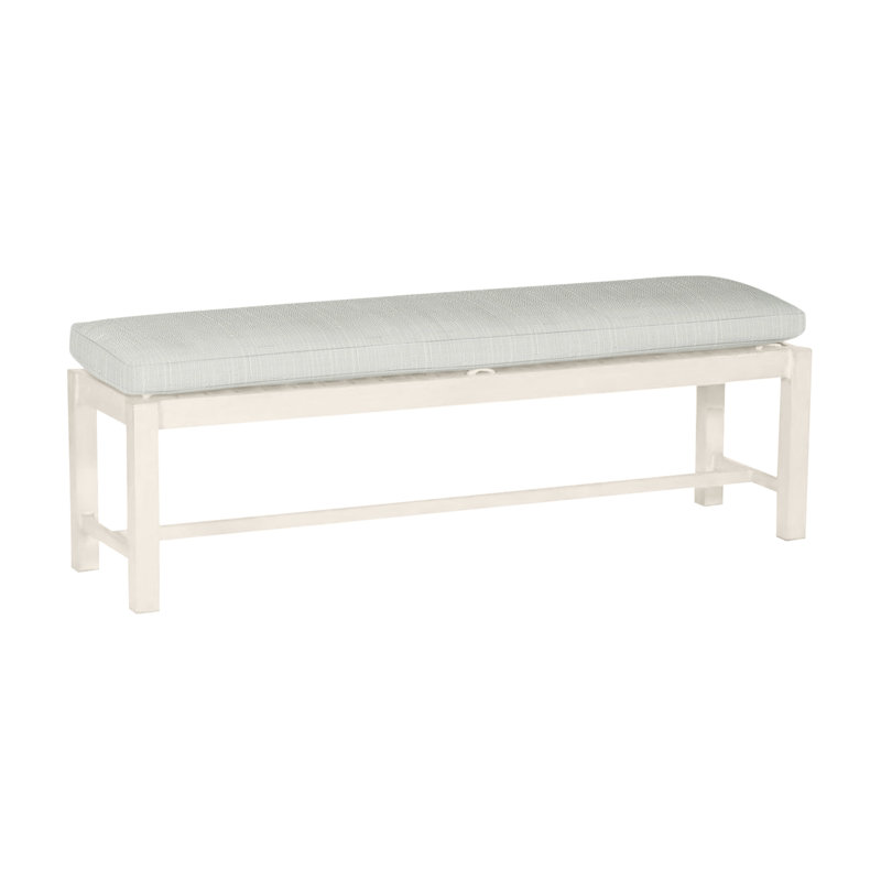 Banc en aluminium 60 po Club - Craie, Pas de soudure, Sunbrella® argent Verona, Craie
