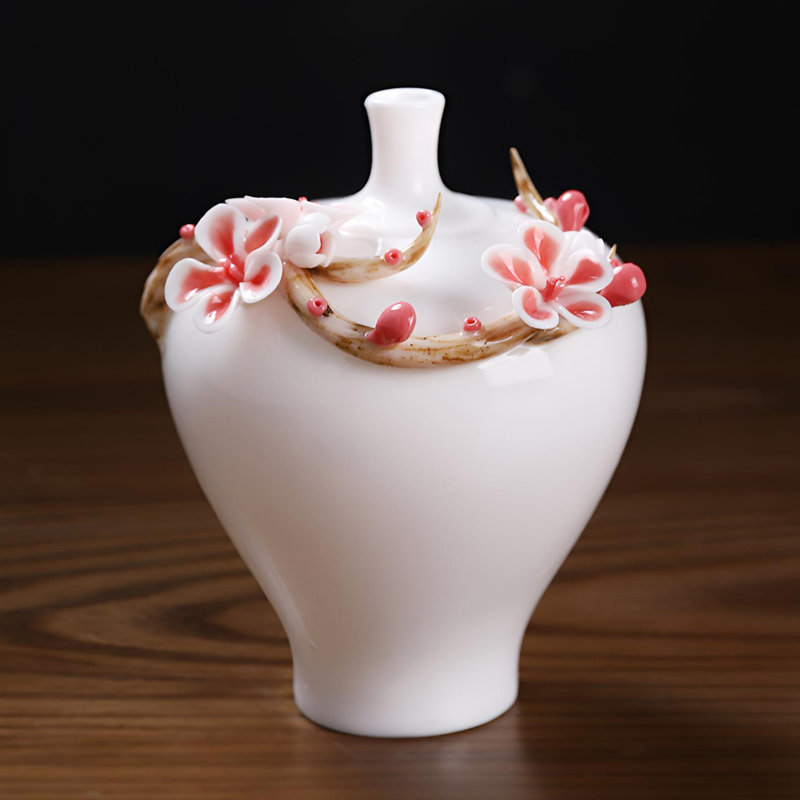 Vase de fleur de prunier exquis fait à la main - Art de table oriental classique