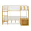 Lit superposé avec bureau intégré, rangement, échelle et ports USB