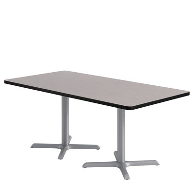 KFI Studios Proof 36" x 72" Rectangle Pedestal Table X-Base