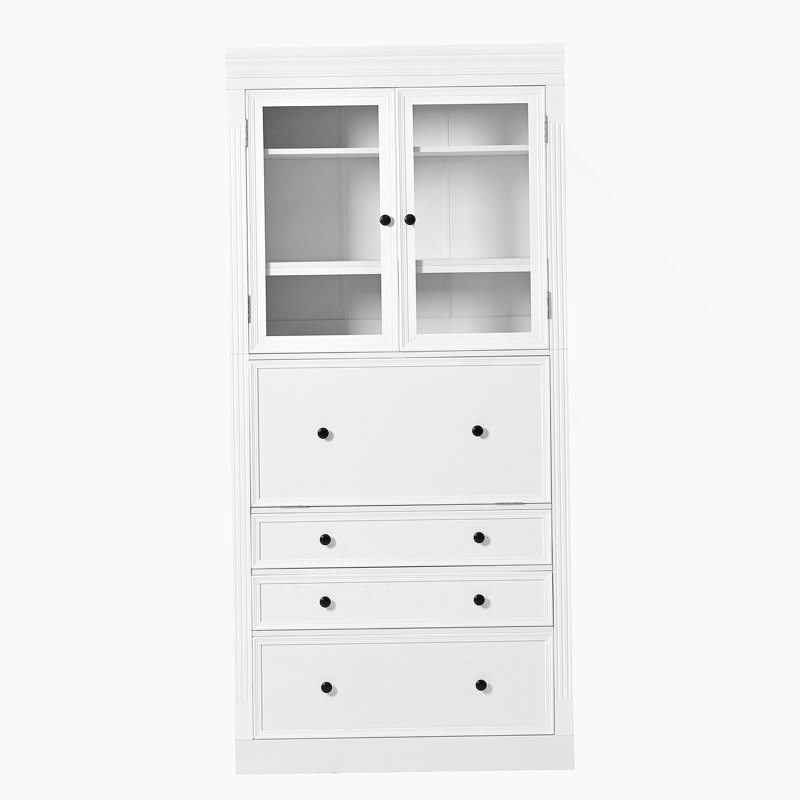 Armoire de rangement pour garde-manger autoportante avec tiroirs, tablettes réglables et prise de courant pour la salle à manger et le salon