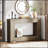47” Farmhouse Console Table with Storage – Narrow Rustic Entryway Table with Open Shelf, Industrial Accent for Modern Interiors