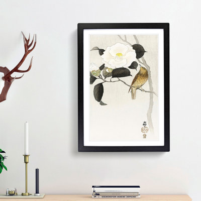 Songbird & Flowering Camellia by Ohara Koson - Picture Frame Painting Print