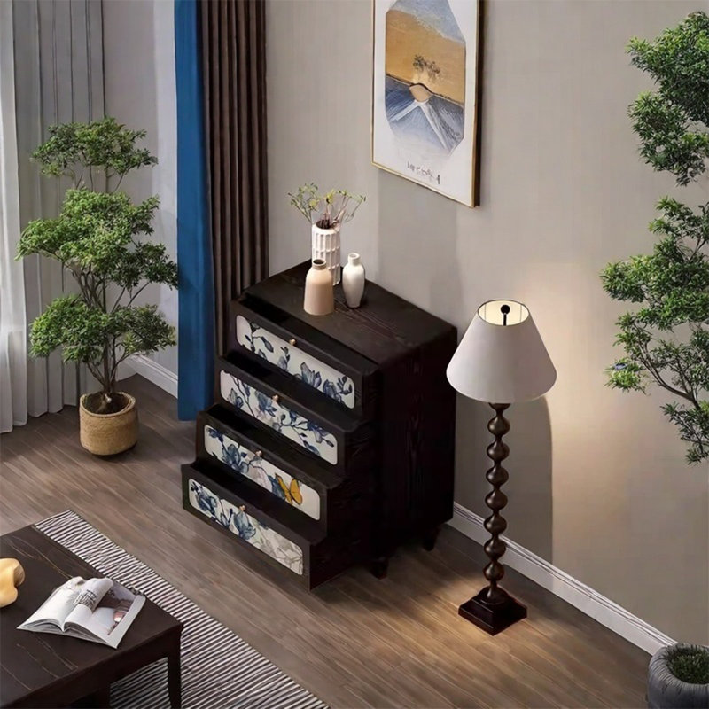 Ash Wood 4-Drawer Storage Cabinet