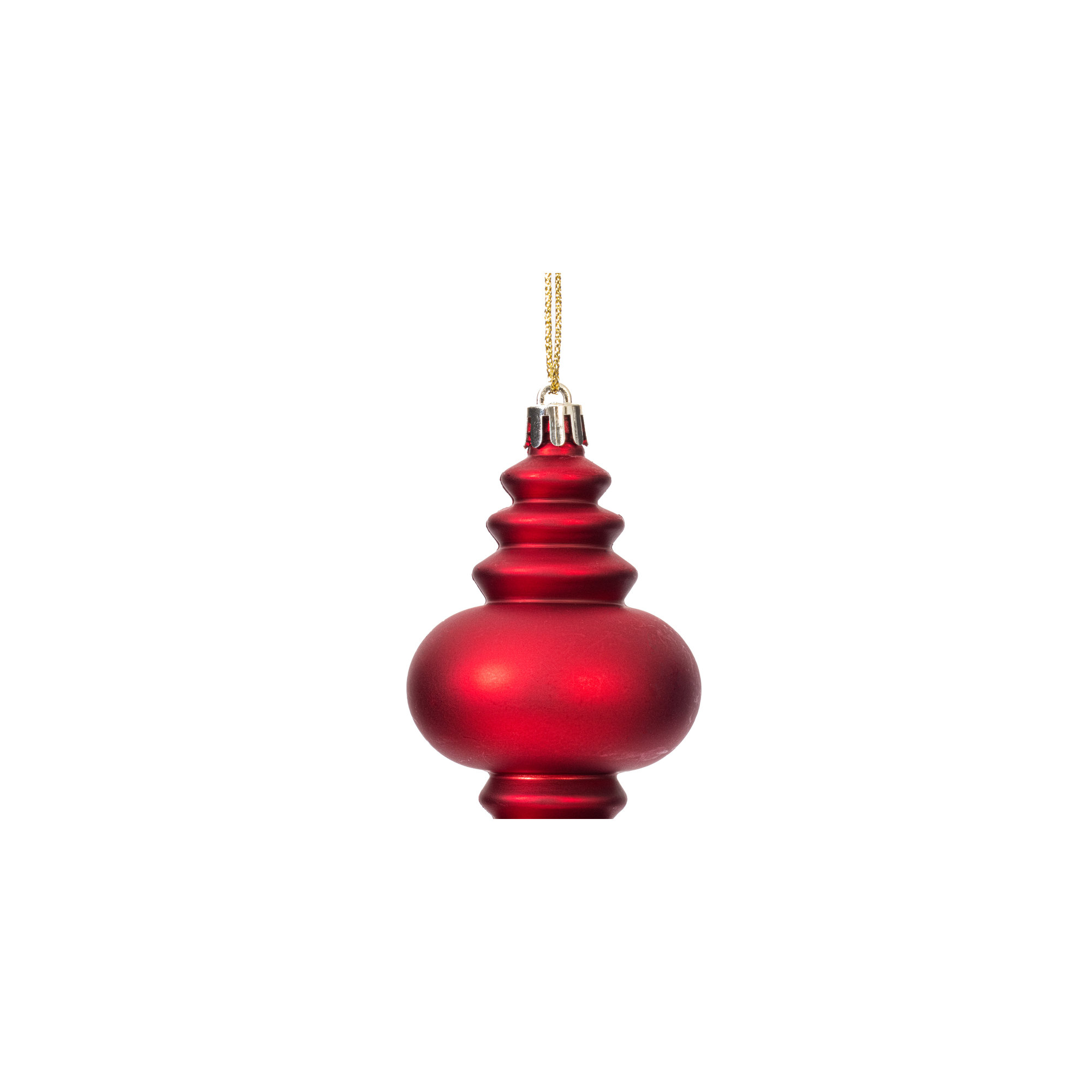 7" Finial Ornament 8/Pk, Red