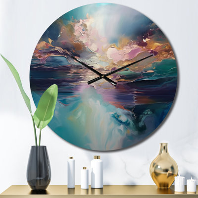 Horloge murale de paysage abstrait abstrait