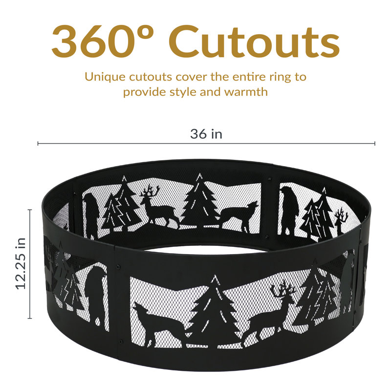 Chirata 12.25" H x 36" W Steel Wood-Burning Outdoor Fire Ring