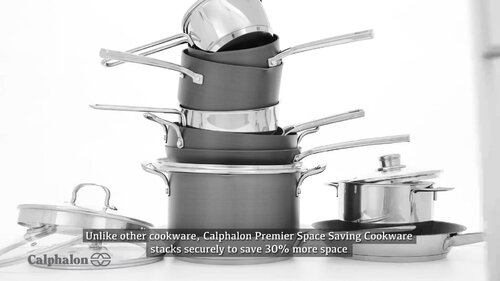 Calphalon Premier Space-Saving MineralShield Nonstick Cookware, 10-Piece  Pots and Pans Set