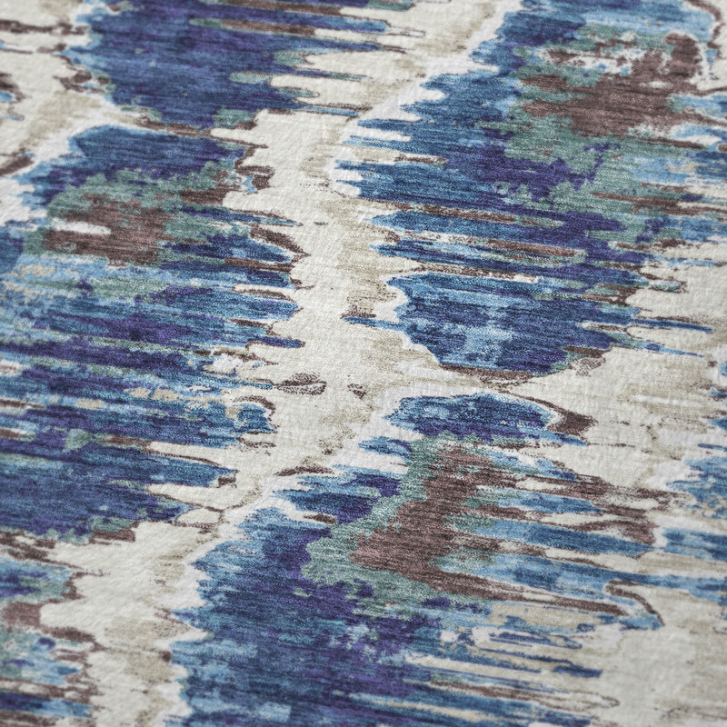 Jeté en laine Sherpa ASB767 Addison, Bleu