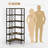 L-Shaped Bookshelf, 5-Tier Corner Bookcase, Freestanding Storage Shelf with Metal Frame for Living Room, Home Study, Rustic Brown