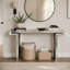 Console miroir pleine longueur avec verre trempé cannelé, table d'entrée avec miroir