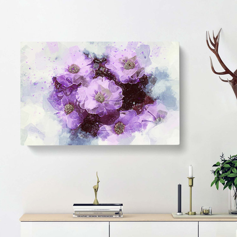 Lilac Flower In Abstract - Wrapped Canvas, 35cm H x 50cm W x 3cm D