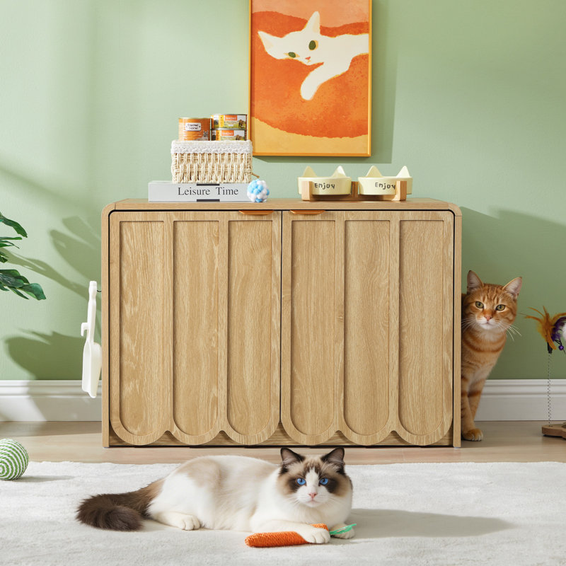 Enceinte de litière en bois, Natural