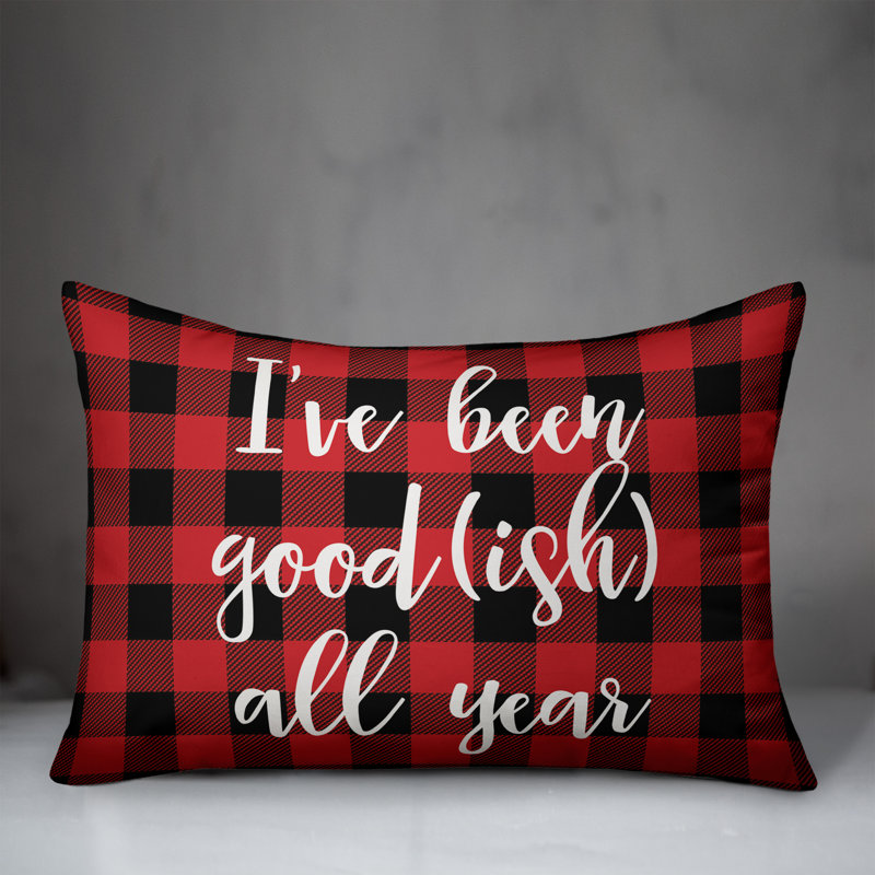  Coussin lombaire à carreaux «I'm Got Good (ish) All Year in Buffalo Check»