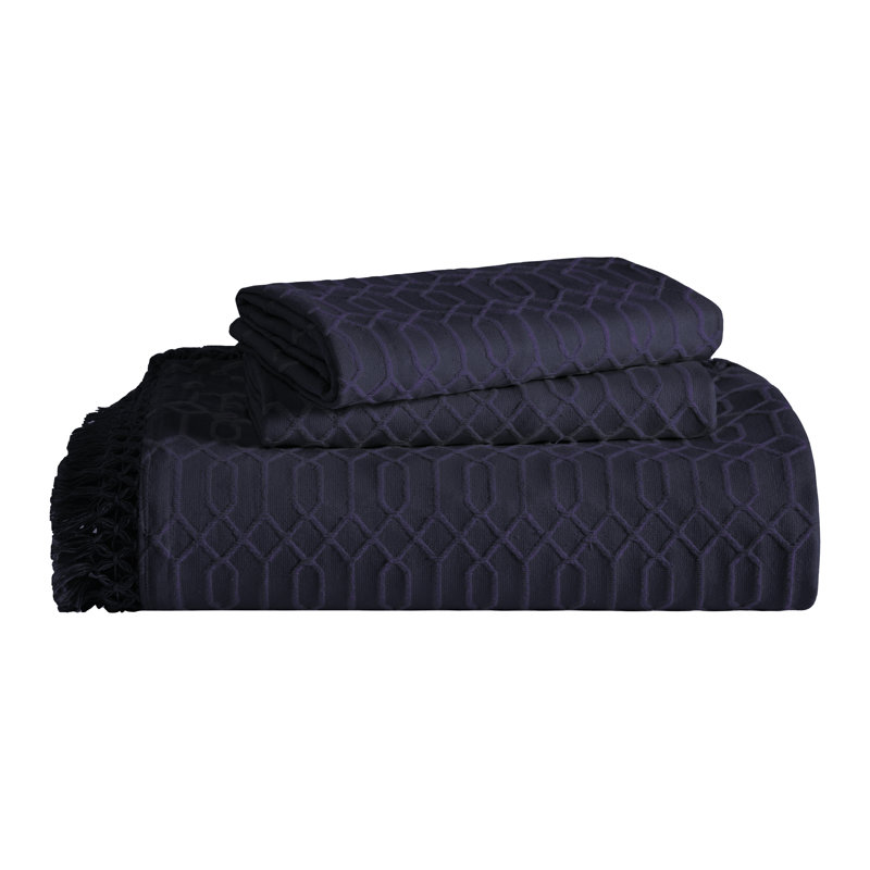Ensemble de couvre-lit Remi, Bleu marine, Couvre-lit simple et 1 taie décorative