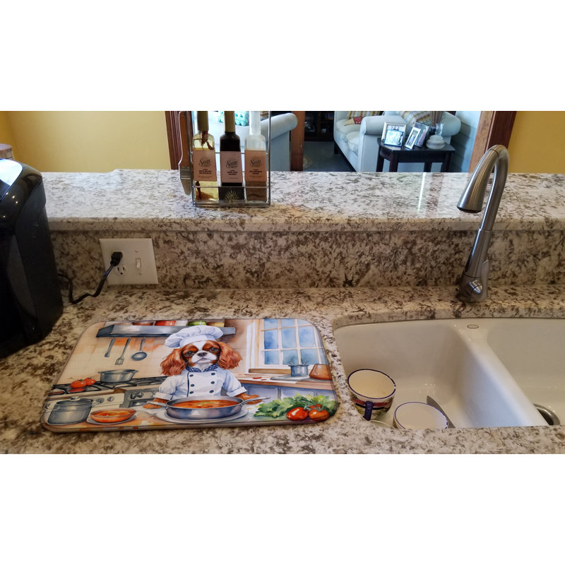 Cavalier Spaniel The Chef Dish Drying Mat