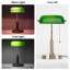 Lampe de bureau en verre avec chargeur sans fil, 2 ports de charge USB, lampe de bureau rétro avec interrupteur à chaîne, lampes de table rétro pour bureau personnel, piano, bibliothèque (ampoule incluse)