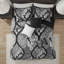 Ensemble de courtepointe en coton imprimé 6 pièces avec coussins décoratifs noir très grand / très grand californien-117515531-117515529