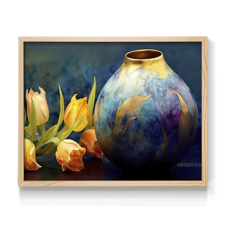 Série florale - XCV III - Reproduction encadrée - Restickable, H 8 po x l 10 po, Naturel