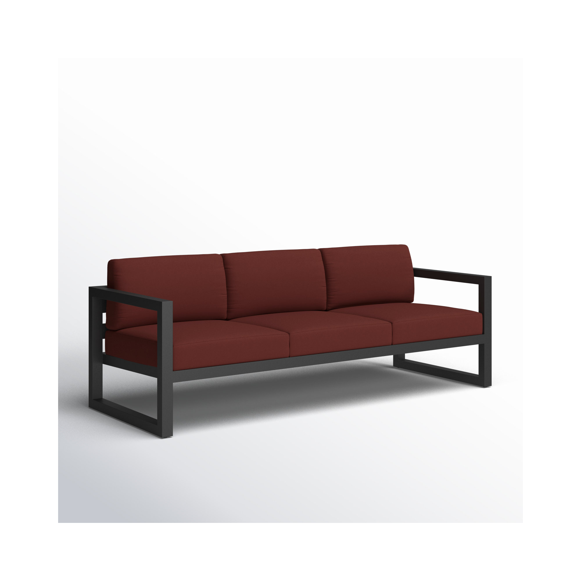 Smith 84" Outdoor Sofa with Sunbrella® Cushions, Slate, Canvas Henna