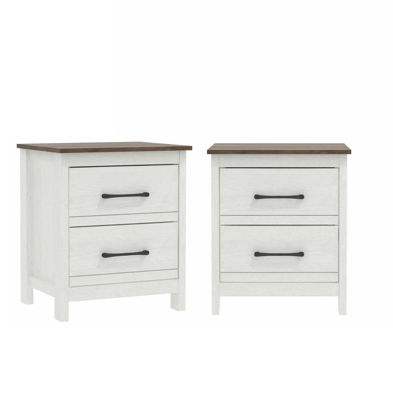 Tables de chevet 2 tiroirs , Brun