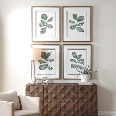 Uttermost Fiddle Head Leaf Botanical Prints Set/4