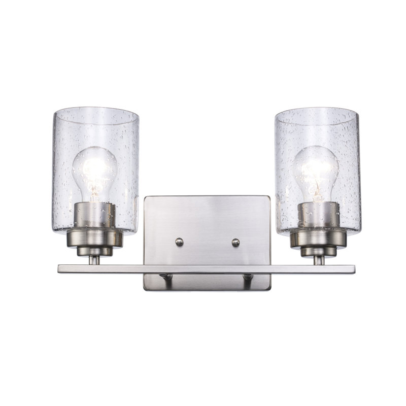 Éclairage pour salle de bain à intensité variable 2 lumières Albena, Nickel brossé