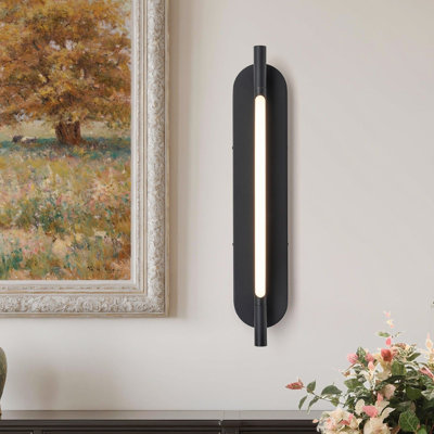 Linear Aluminum LED Wall Sconce, 350° Rotatable Bar Light with Warm Dimming