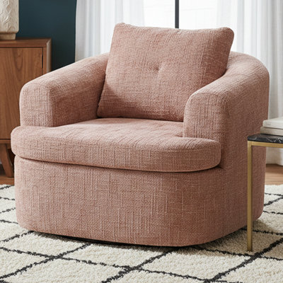 Fauteuil demi-tonneau pivotant rembourré