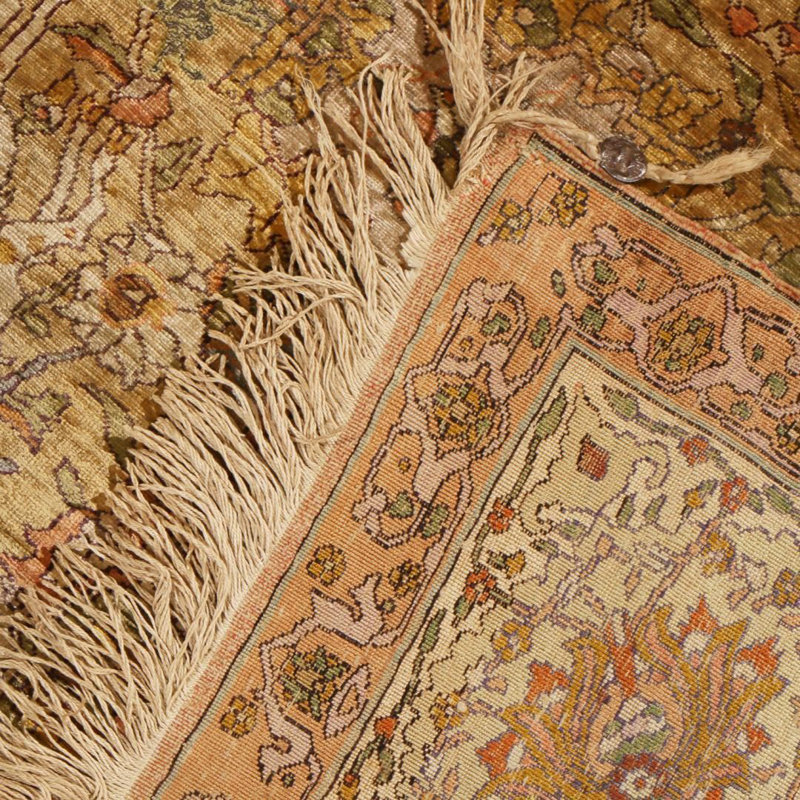 Silk Oriental Area Rug in Brown