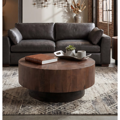 Solid Mango Wood Round Coffee Table