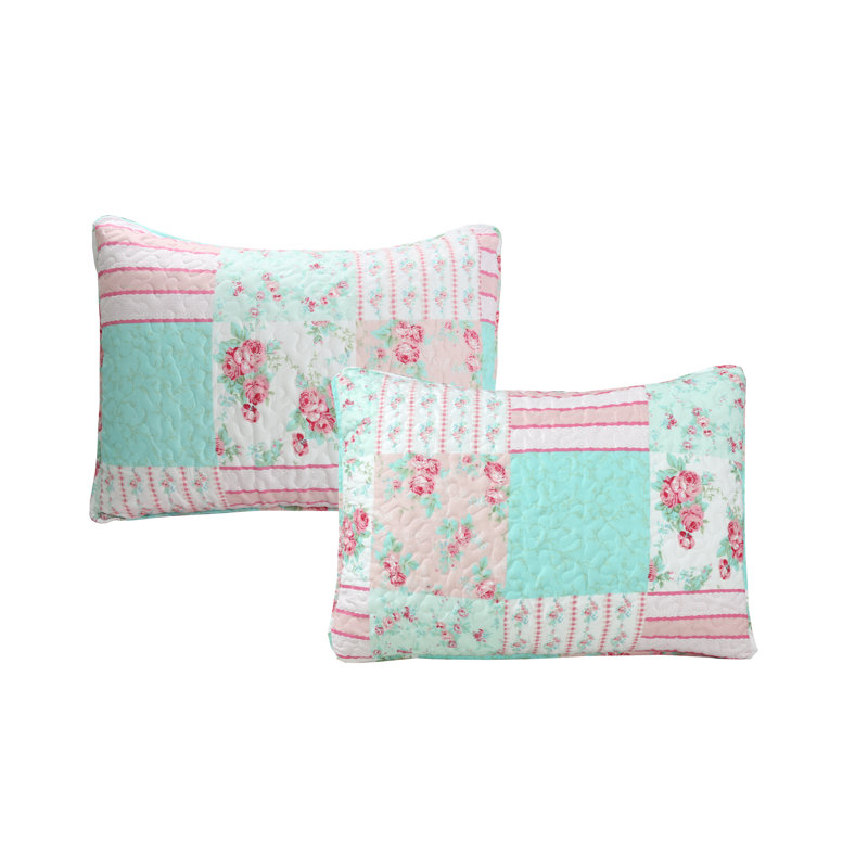 Ensemble de courtepointe rose Tiffany, Courtepointe pour lit de jour + 3 pièces supplém