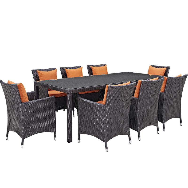 Ensemble repas 9 pièces Convene, Espresso et orange, 8