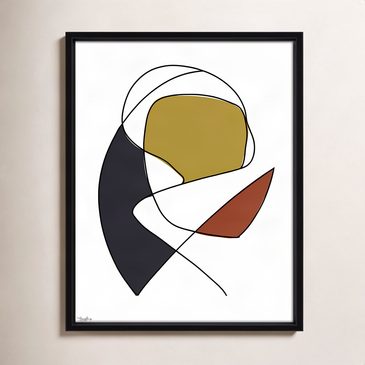 Paige "Abstract Tribeca 3" Print, 15.5" H x 12.5" W x 2" D, Black