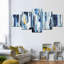 «Striped Blue Abstract Wall Art», reproduction d'art sur toile-17412265