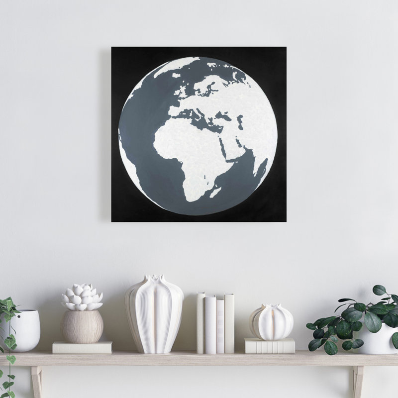 Earth Print On Canvas, Wrapped Canvas, 16" H x 16" W