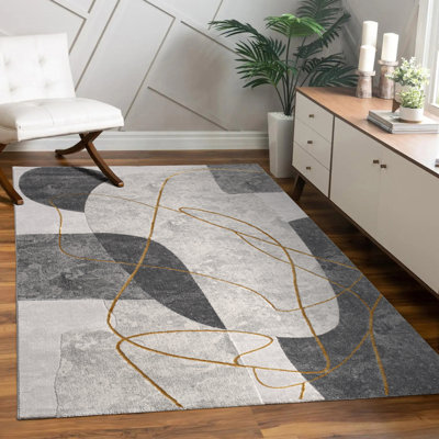 Meriel Abstract Machine Woven Area Rug 