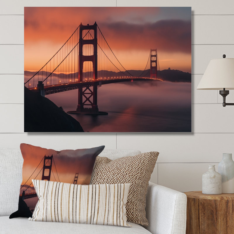 San Francisco Golden Gate Solitude I, reproduction d'art sur toile, H 34 po x l 44 po x P 1,5 po, Toile tendue