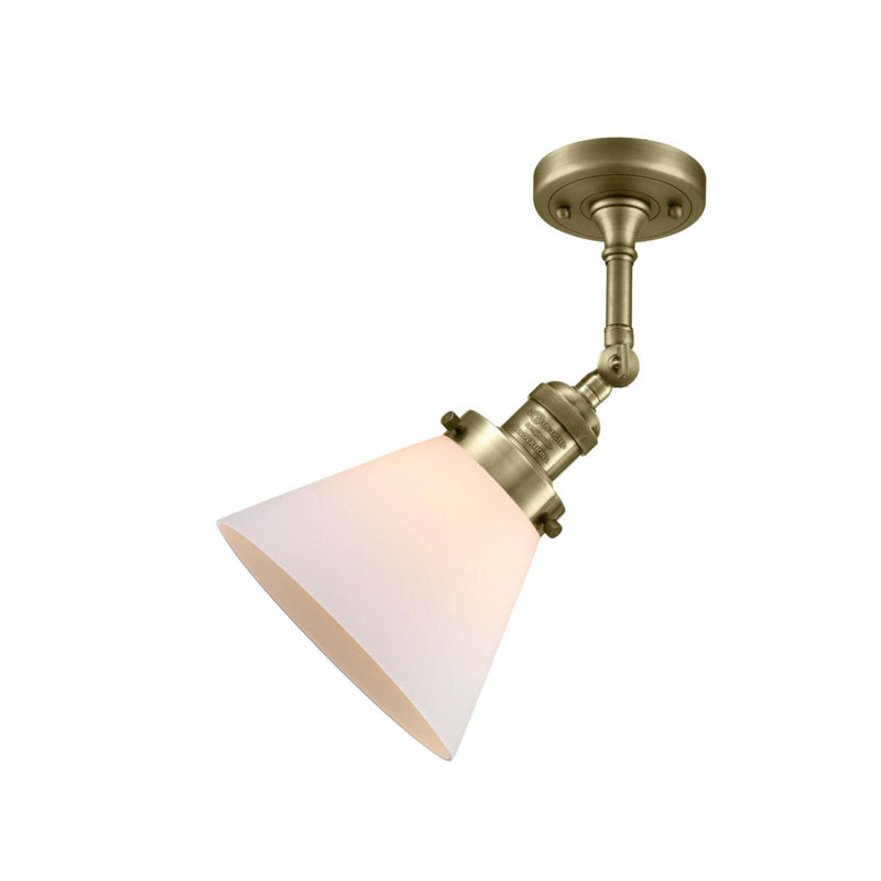 Cone 2 Light Tiltable Bath Vanity Light, Antique Brass, Matte White, Bulb Not Included