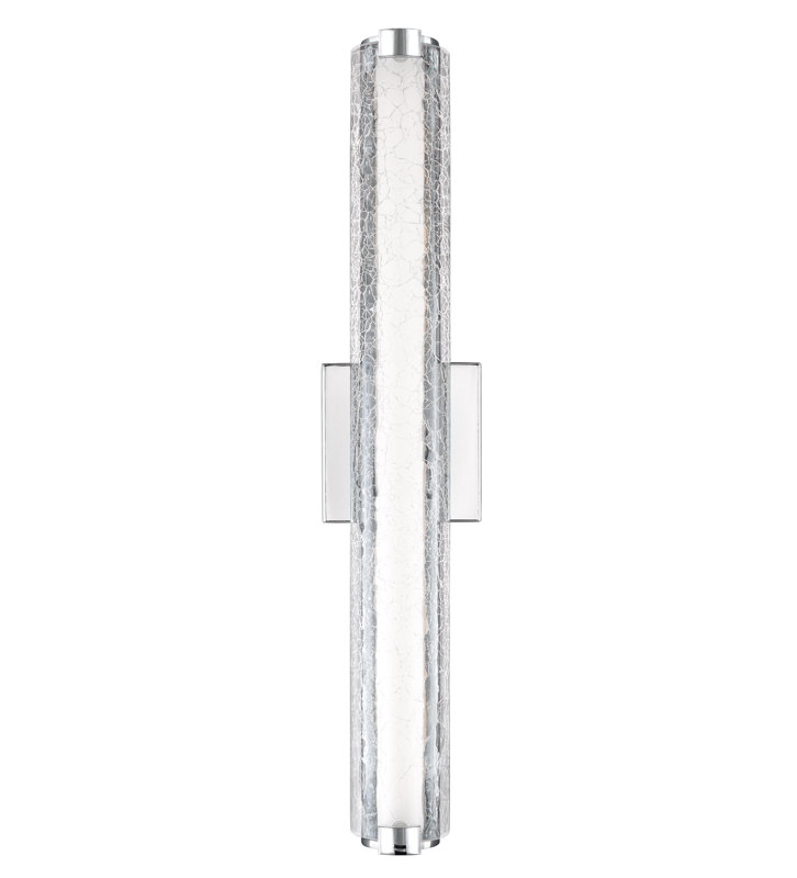 Chrishiya 24" Crackle Glass LED Vanity from, Chrome