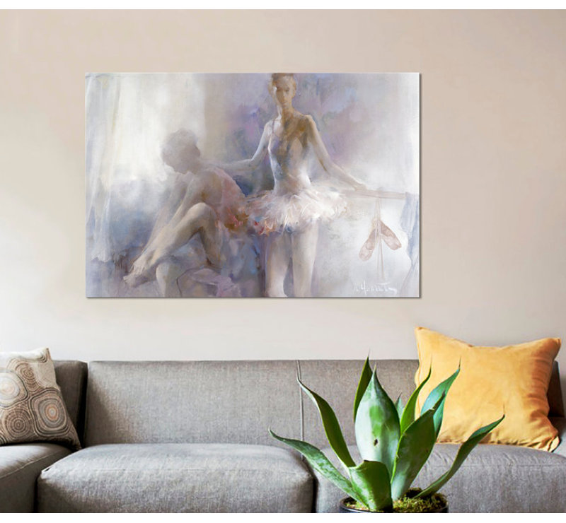 «Ballerinas», reproduction sur toile, H 12 po x l 18 po x P 1,5 po, Pas de tapis, Toile tendue