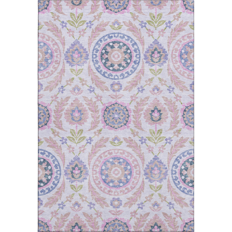 Premium Machine Washable Prisco Blush Rug