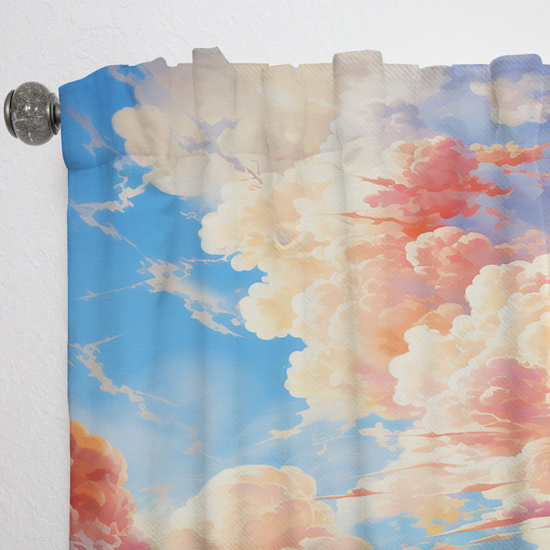 Guriopal Clouds Playful Skies II - Rideau Clouds - Velours obscurcissant - 1 panneau, L 52 po x L 63 po
