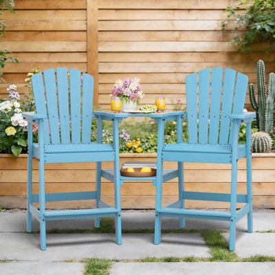 Ensemble de chaises Adirondack d'extérieur en PEHD Wolak avec table